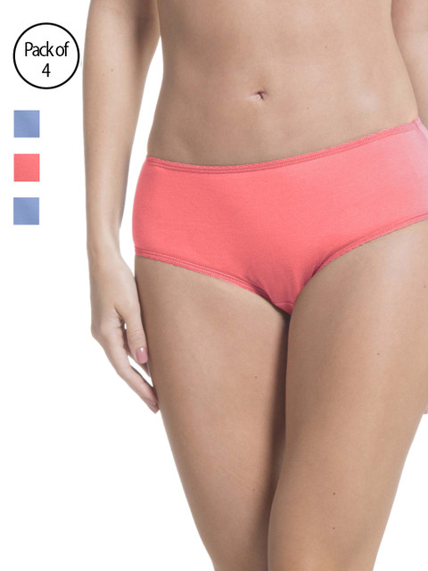 

Jockey Women Pack of 4 Solid Hipster Briefs 1636-0210, Assorted