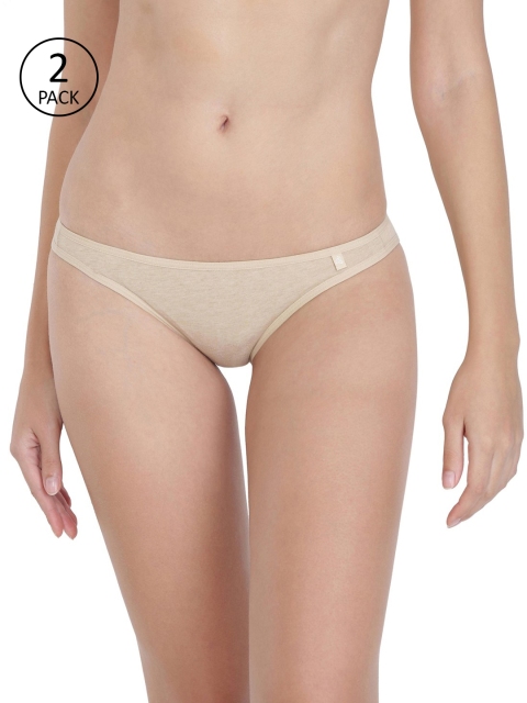 

Jockey Women Pack of 2 Solid Bikini Briefs SS02-0105, Nude