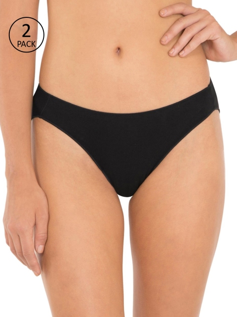 

Jockey Women Pack of 2 Solid Modern Fit Bikini Briefs 1803-0105, Black