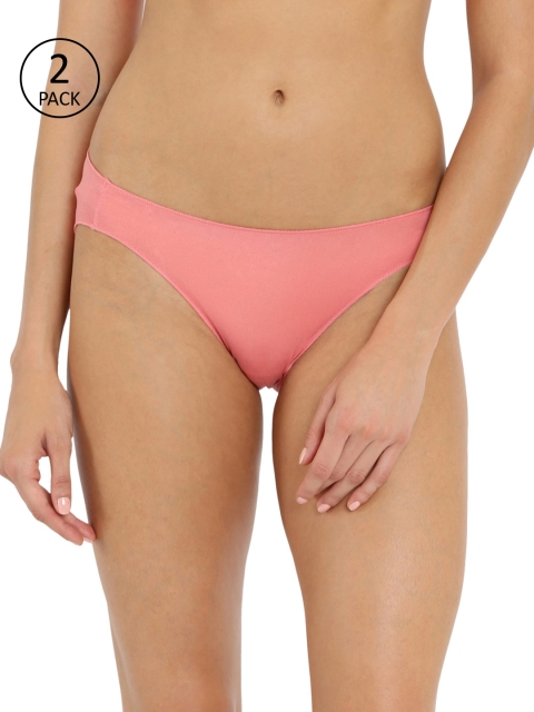 

Jockey Women Pack of 2 Solid Low-Rise Bikini Briefs 1803-0105, Peach