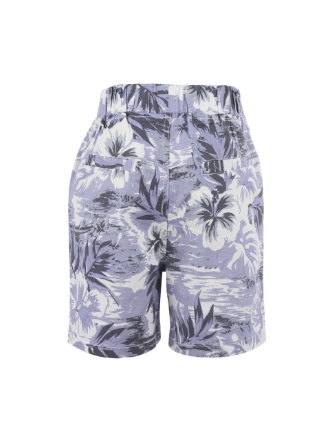 

One Friday Boys Blue Printed Slim Fit Regular Shorts