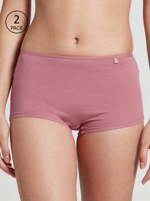 

Jockey Women Pack of 2 Solid Boy Shorts, Pink
