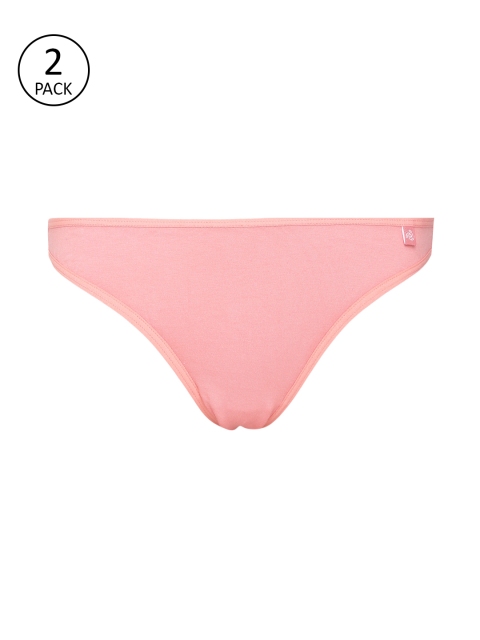 

Jockey Women Pack Of 2 Peach-Coloured Low-Rise Bikini Briefs SS02-0105