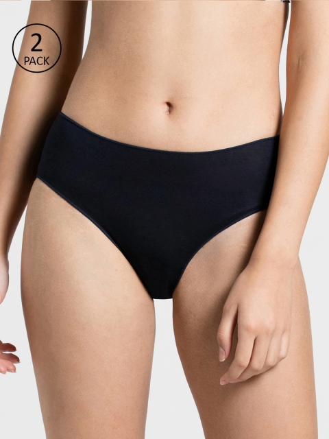 

Jockey Women Pack Of 2 Navy Blue Solid Hipster Briefs 1802-0105