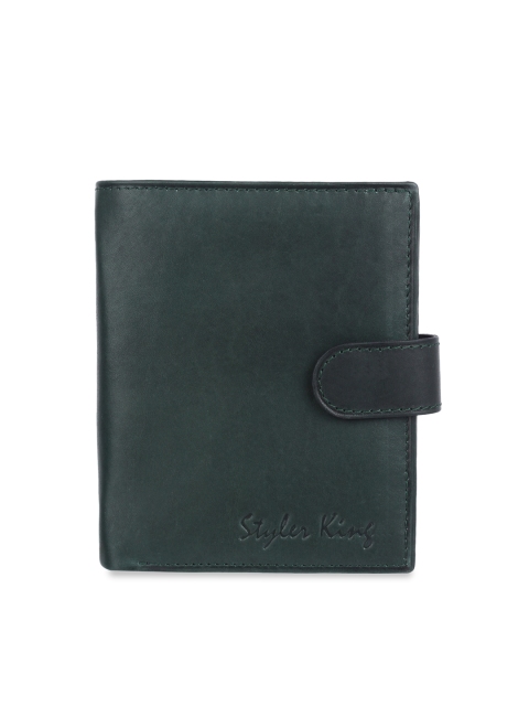 

STYLER KING Men Green Solid Two Fold Leather Wallet