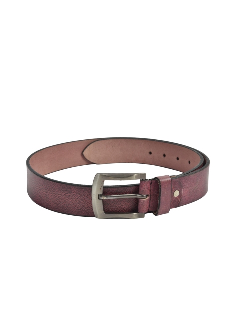 

Peseta Men Maroon Textured Leather Belt