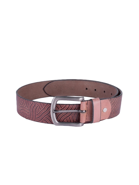 

Peseta Men Brown Leather Textured Belt