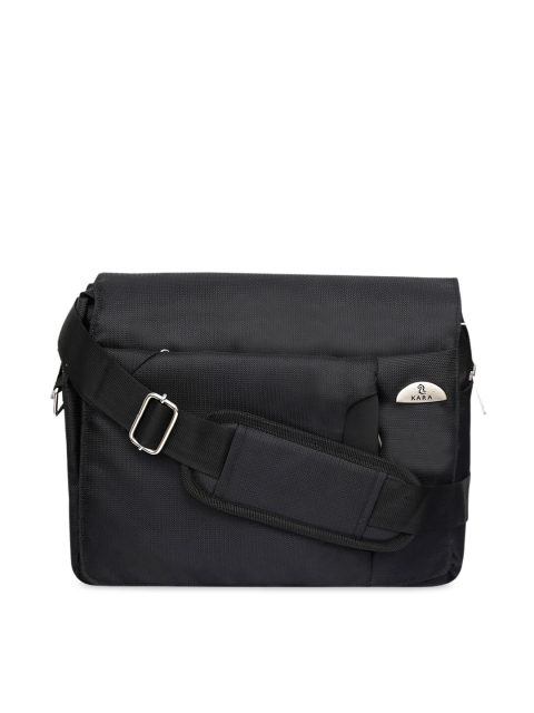 

Kara Unisex Black Solid Messenger Bag