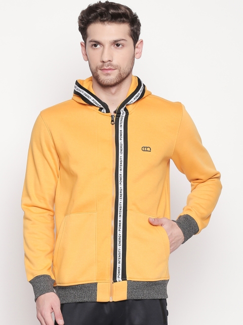 

Ajile by Pantaloons Men Yellow & Grey Solid Hooded Sweatshirt