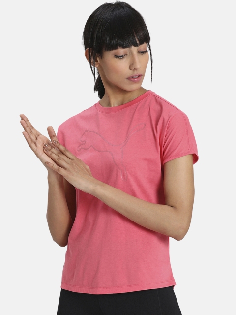 

Puma Women Pink Brand Logo Printed Round Neck T-shirt