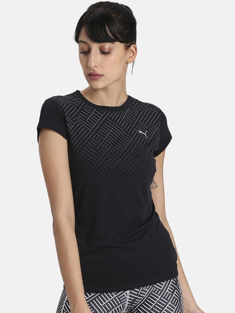 

Puma Women Black Printed Round Neck T-shirt