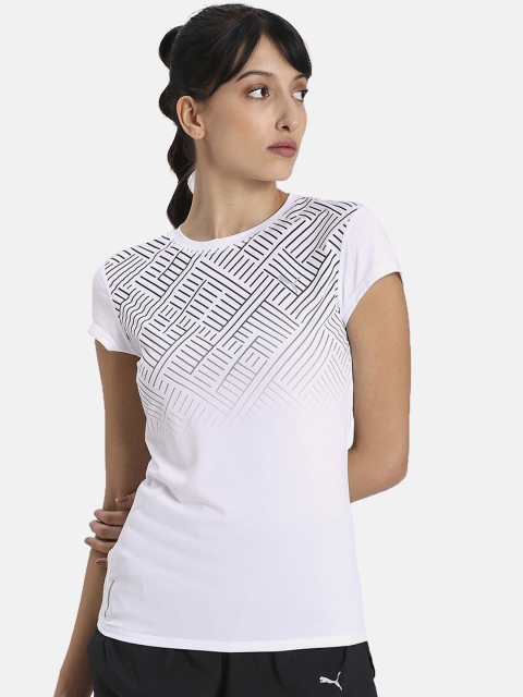 

Puma Women White Printed Round Neck Last Lap Graphic T-shirt