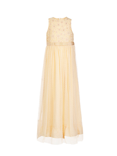 

One Friday Girls Beige Self Design Maxi Dress