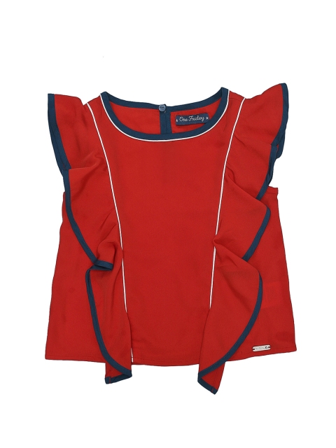 

One Friday Girls Red Solid Top