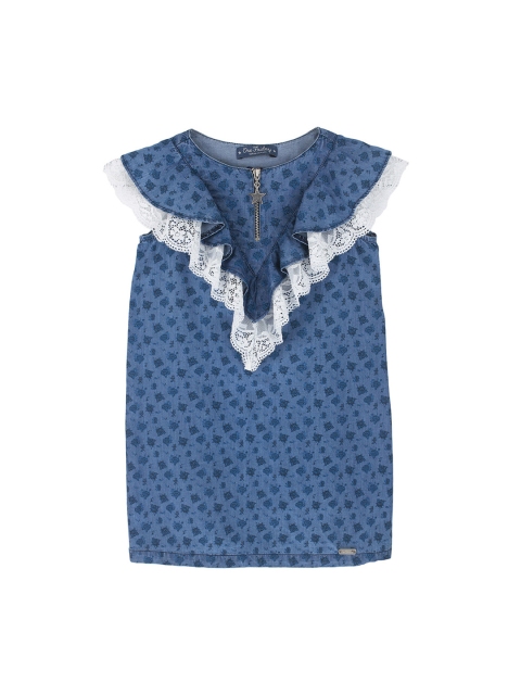 

One Friday Girls Blue Printed T-shirt Dress
