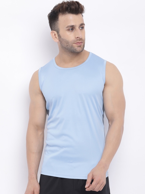 

Chkokko Men Blue & Grey Colourblocked Gym Innerwear Vest