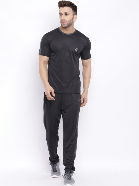 

Chkokko Men Black Solid Tracksuit