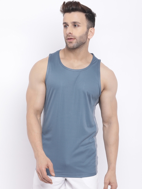 

Chkokko Men Grey Solid Gym Innerwear Vests TANKTOP171009DARKGREYS