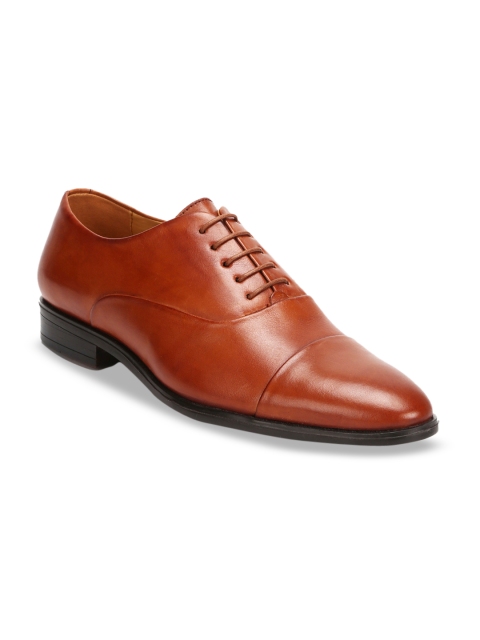 

Churchill & Company Men Tan Brown Solid Leather Formal Oxfords