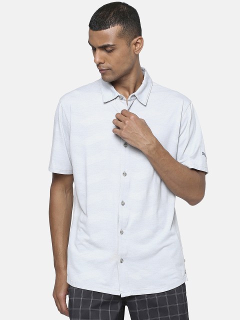 

Puma Men Blue Regular Fit Self Design Casual Shirt