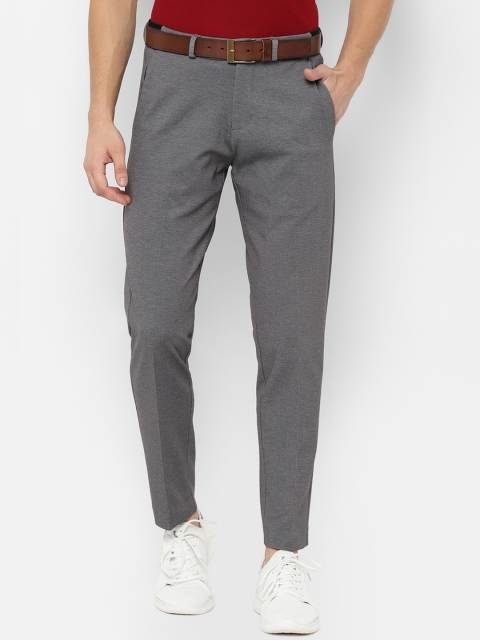 

Allen Solly Men Grey Slim Fit Solid Regular Trousers