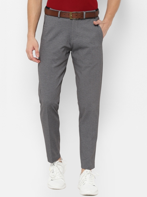 

Allen Solly Men Grey Slim Fit Self Design Regular Trousers