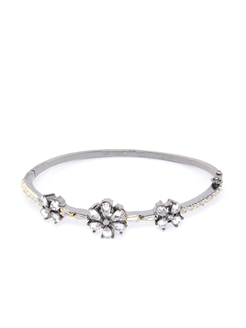 

JEWELS GEHNA Black Handcrafted AD-Studded Bangle-Style Bracelet