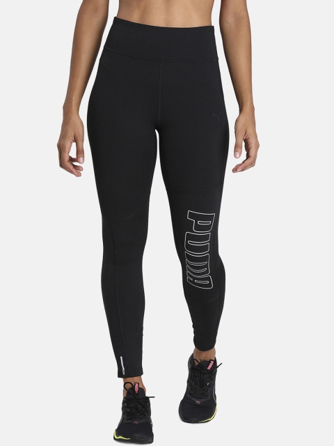 

Puma Women Black Printed Logo 7/8 Graphic Tights