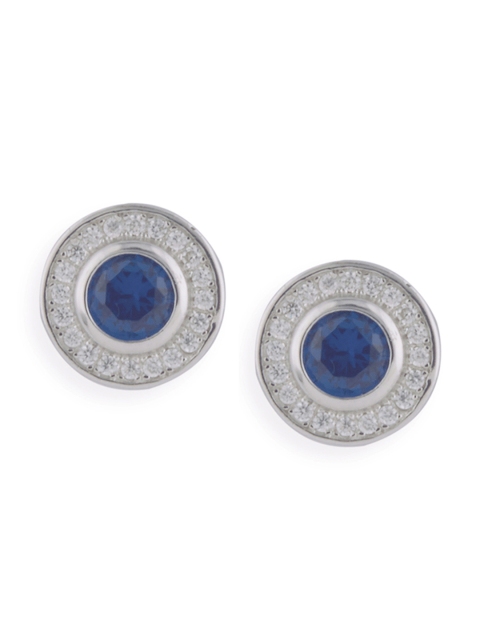 

bebe Silver-Plated & Blue Circular Studs