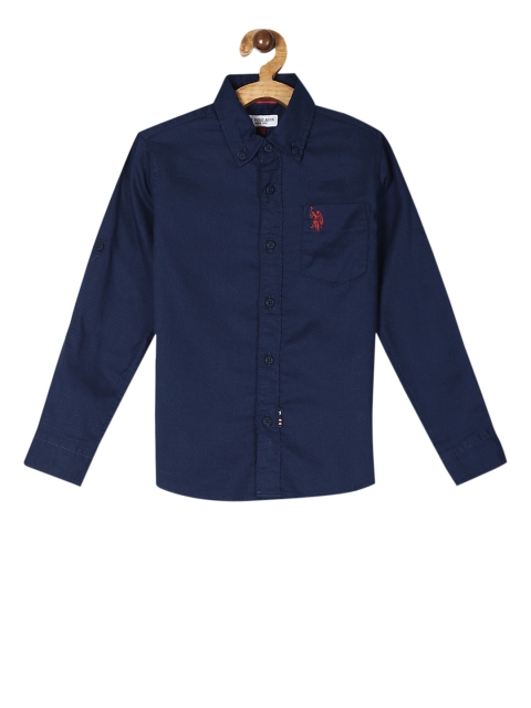 

U.S. Polo Assn. Boys Navy Blue Regular Fit Solid Casual Shirt