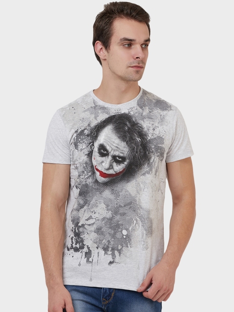 

Free Authority Men Grey Joker Printed Round Neck T-shirt