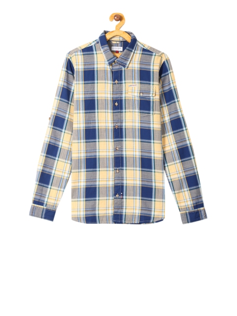 

U.S. Polo Assn. Boys Yellow & Blue Checked Casual Shirt