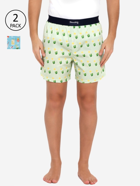 

Smugglerz Men Pack of 2 Summer Cocktail and Mojito Printed Pure Cotton Boxers BX Pack-S, Blue