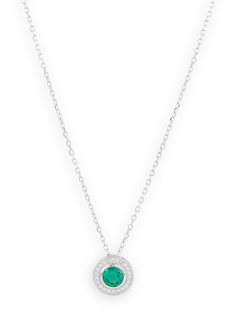 

bebe Women Green Classic Vintage White Polish Pendant With Chain