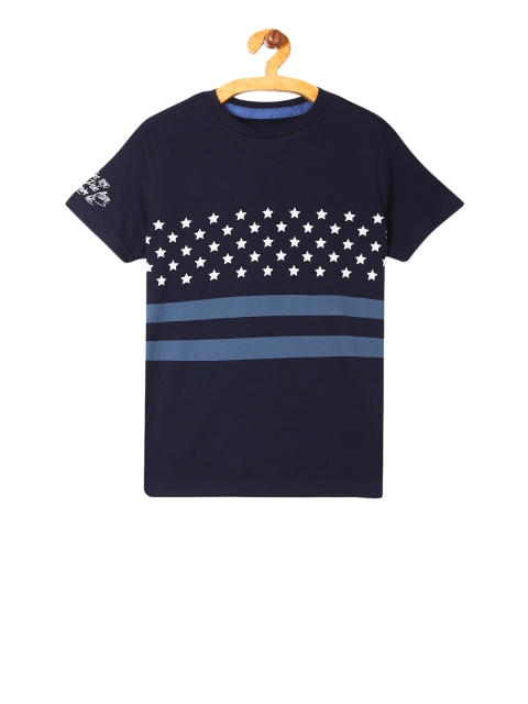 

U.S. Polo Assn. Boys Navy Blue Striped Round Neck T-shirt