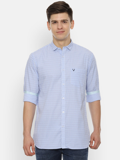 

Allen Solly Men Blue & White Slim Fit Printed Casual Shirt