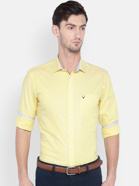 

Allen Solly Men Yellow Slim Fit Solid Formal Shirt