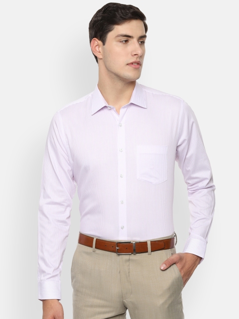 

Van Heusen Men Purple & White Slim Fit Striped Formal Shirt