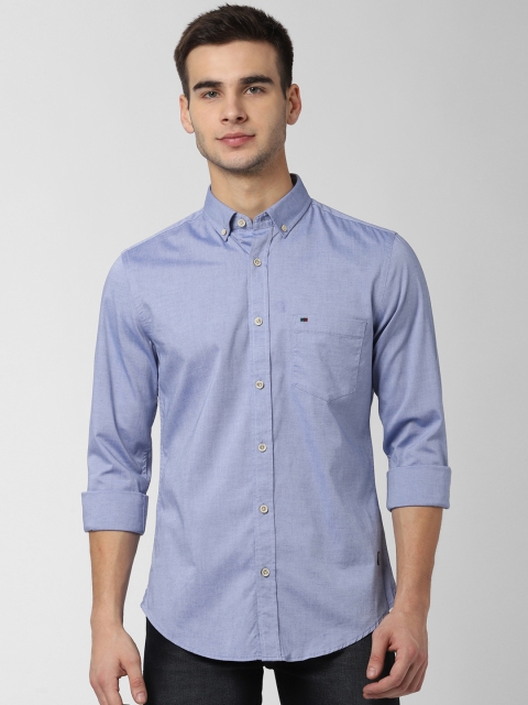 

Peter England Casuals Men Blue Slim Fit Solid Casual Shirt