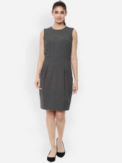

Van Heusen Woman Women Charcoal Grey Solid Sheath Dress