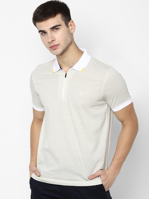 

Allen Solly Men Off-White Printed Polo Collar T-shirt