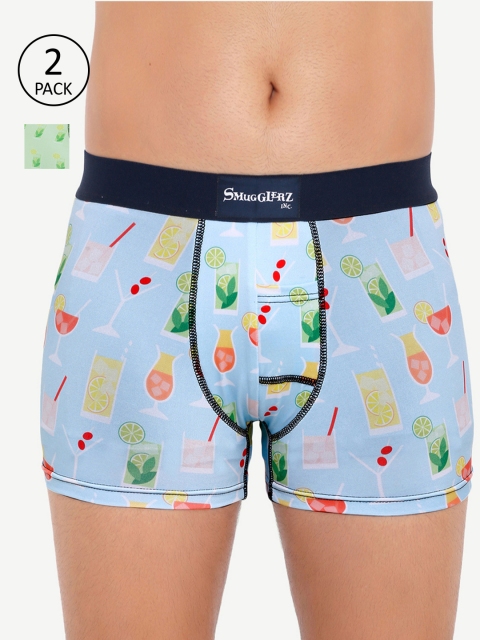

Smugglerz Men Pack of 2 Blue Printed Trunks Summer Cocktails Pack-S_Smundies