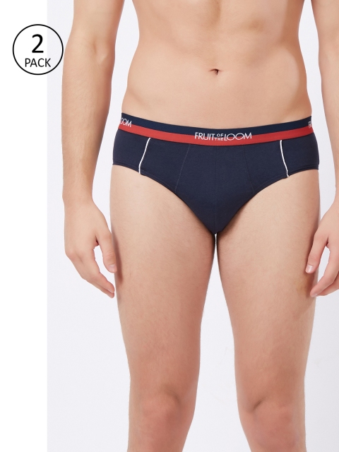 

Fruit of the loom Men Pack Of 2 Navy Blue Solid Briefs MHB03-A1S3