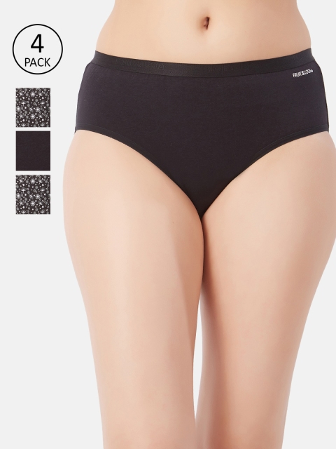 

Fruit of the loom Women Pack Of 4 Hipster Briefs FHP03-2P-A1SP5, Black