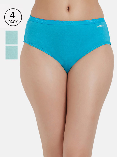 

Fruit of the loom Women Pack of 4 Solid Hipster Briefs FHPS02-2P-LA1S5, Sea green