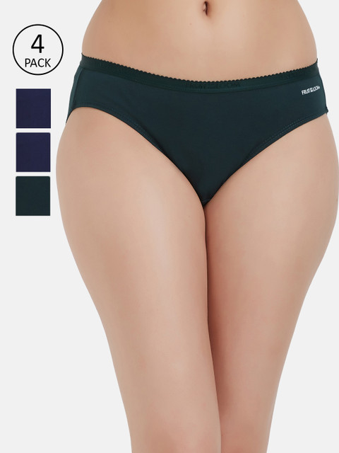 

Fruit of the loom Women Pack of 4 Solid Hipster Briefs FBKS02-2P-DA2S6, Green