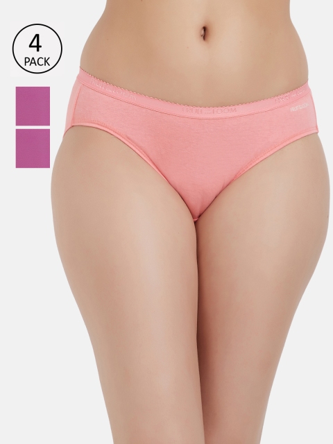 

Fruit of the loom Women Pack of 4 Solid Bikini Briefs FBKS02-2P-LA1S7, Purple