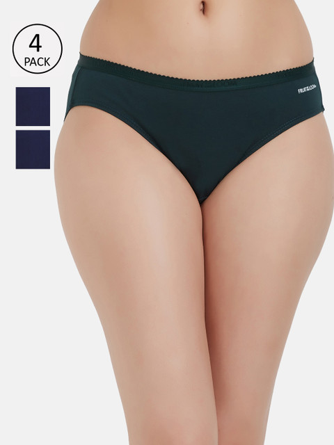 

Fruit of the loom Women Pack of 4 Solid Bikini Briefs FBKS02-2P-DA2S6, Green