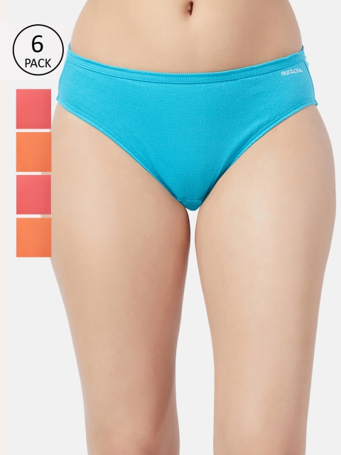 

Fruit of the loom Women Pack of 6 Solid Bikini Briefs FBKS01-3P-LA2S6, Blue