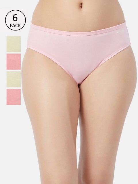 

Fruit of the loom Women Pack of 6 Solid Bikini Briefs FBKS01-3P-LA1S5, Pink